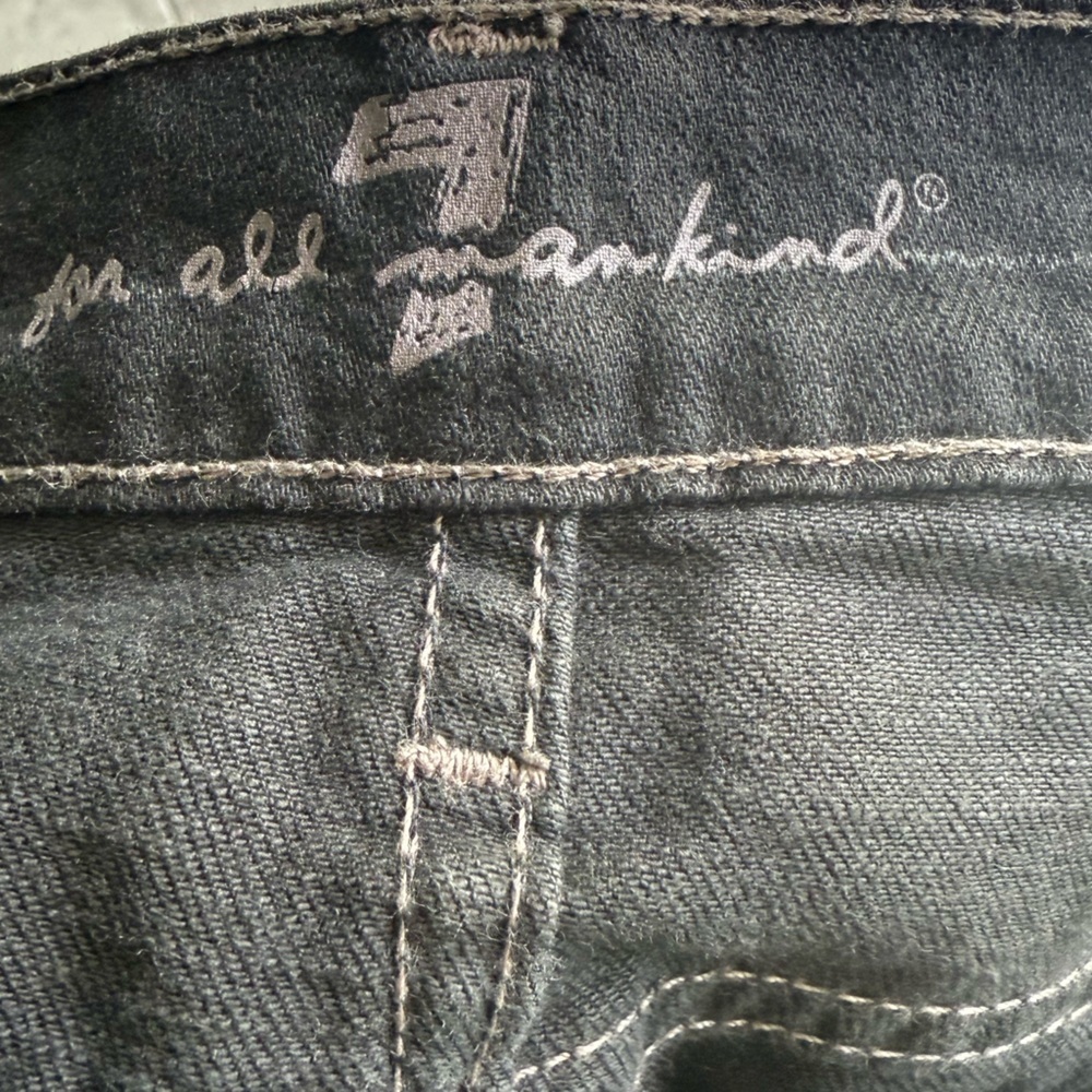 7 For All Mankind Wash Black KIMMIE Straight Leg Jeans Size 26” - Picture 6 of 9